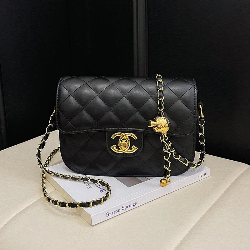Quilted Chain Bag with Small Gold Balls