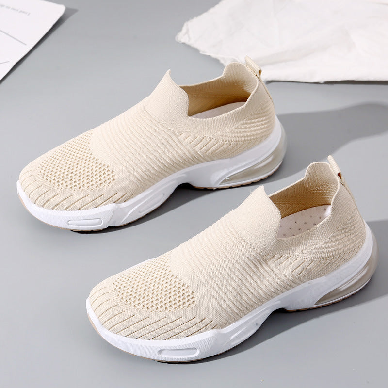 Women's Slip-on Casual Shoes with Flyknit Mesh Upper