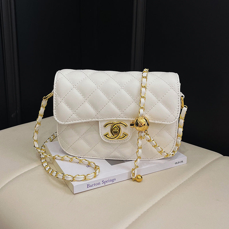 Quilted Chain Bag with Small Gold Balls