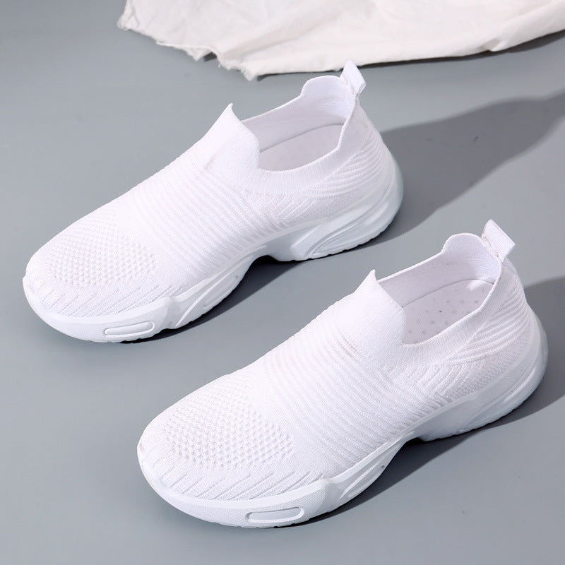 Women's Slip-on Casual Shoes with Flyknit Mesh Upper