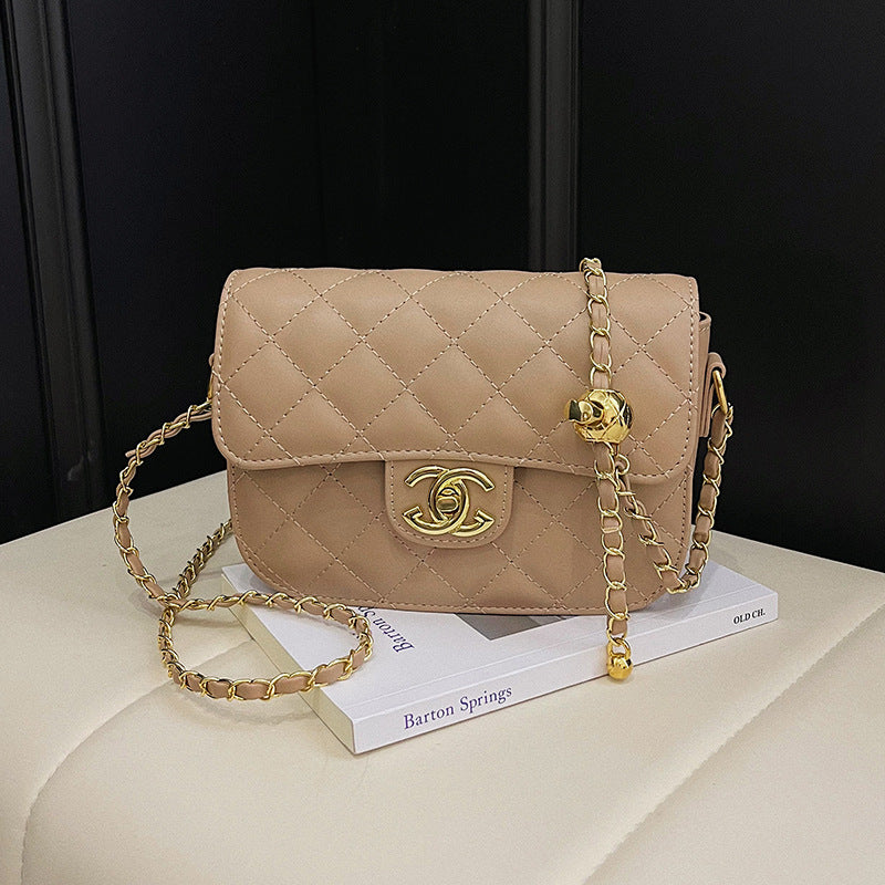 Quilted Chain Bag with Small Gold Balls
