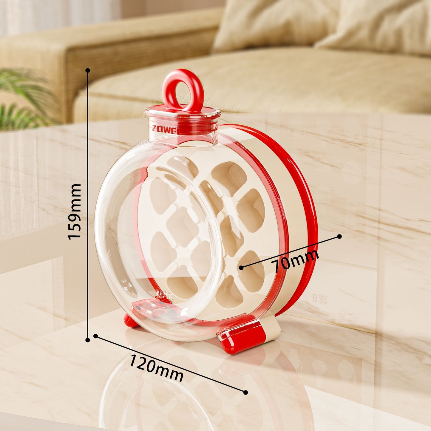 # Multi-functional Ice Jar with Press-to-Remove Ice and Straw