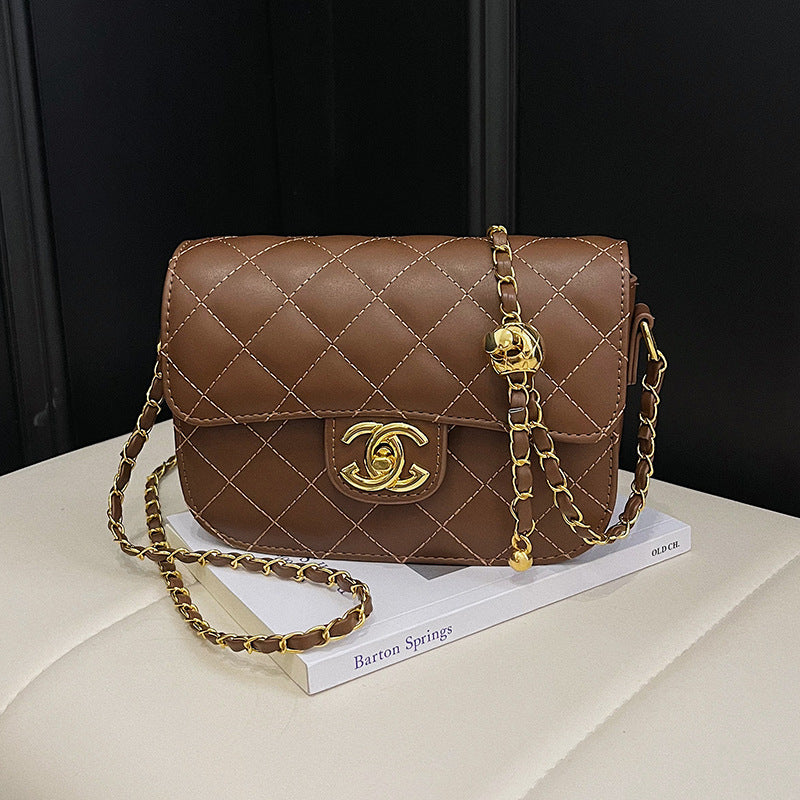 Quilted Chain Bag with Small Gold Balls