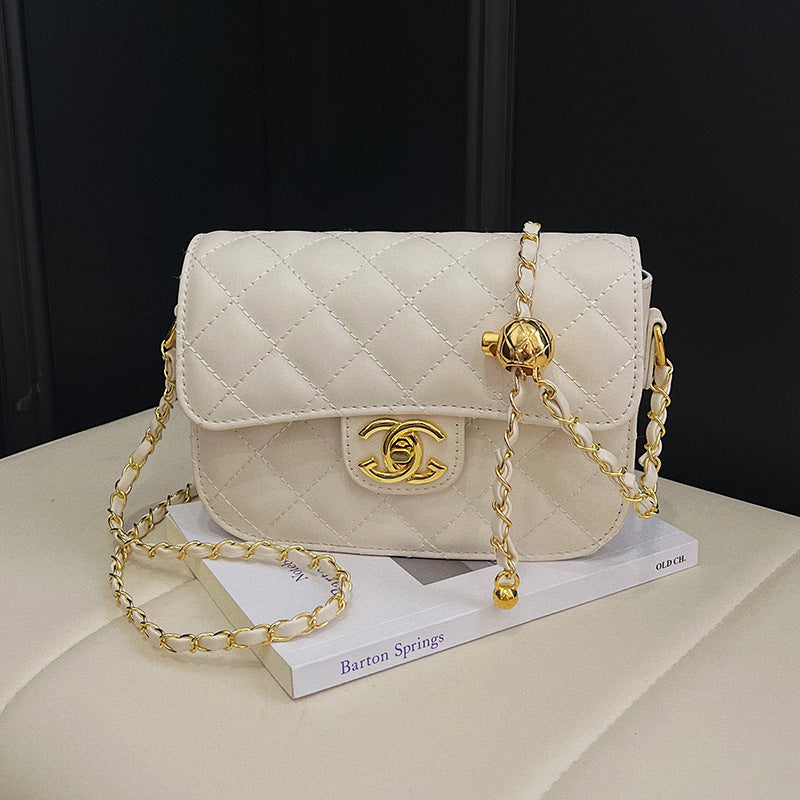Quilted Chain Bag with Small Gold Balls