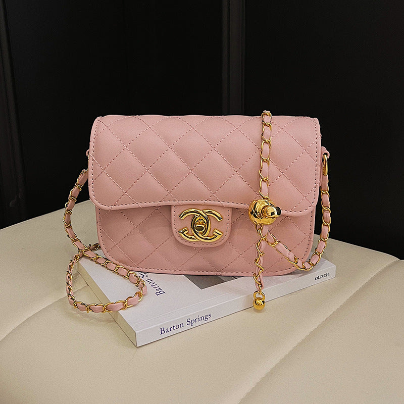 Quilted Chain Bag with Small Gold Balls