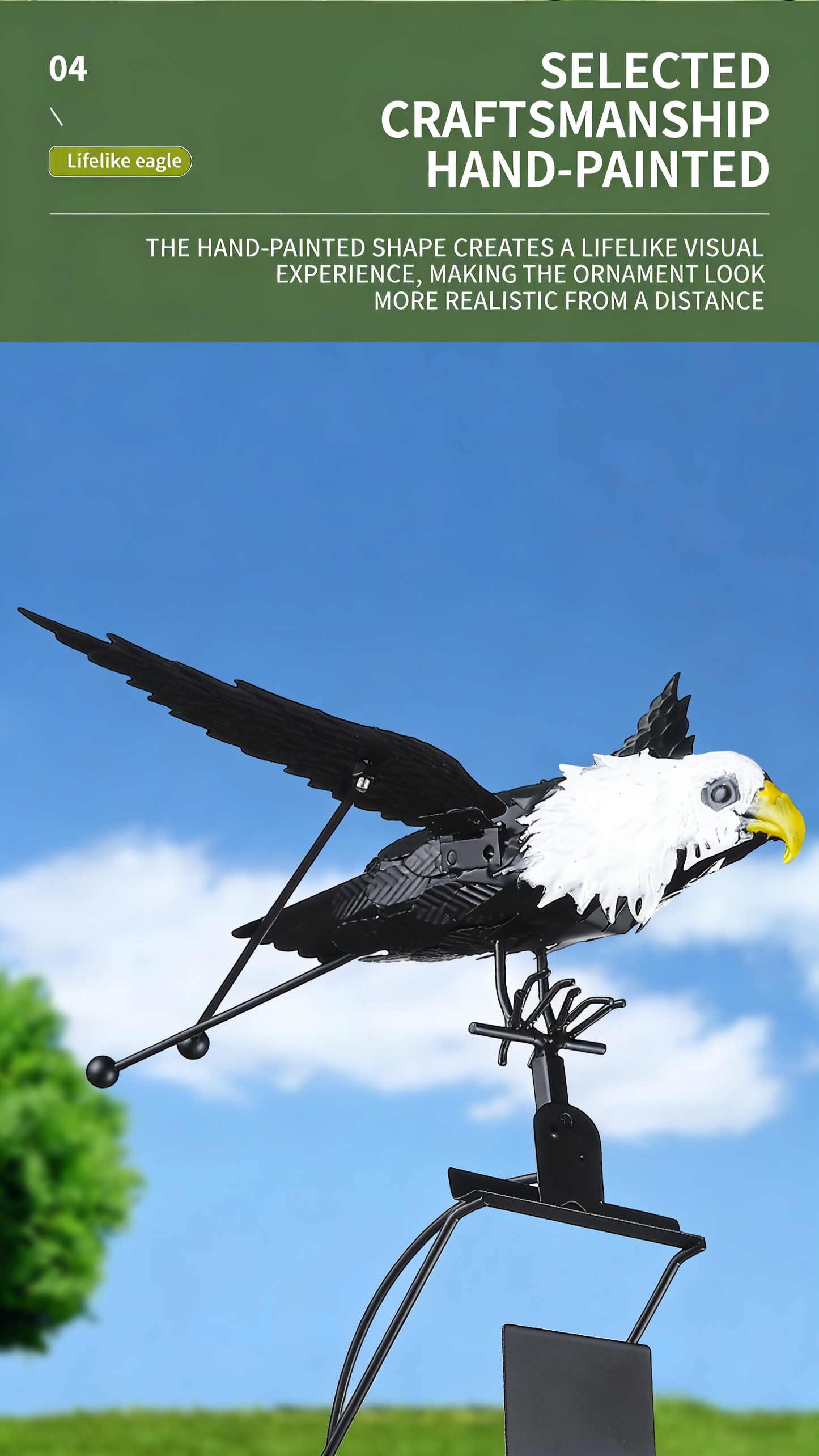**Eagle Bird Repeller Simulated Iron Weather Vane**