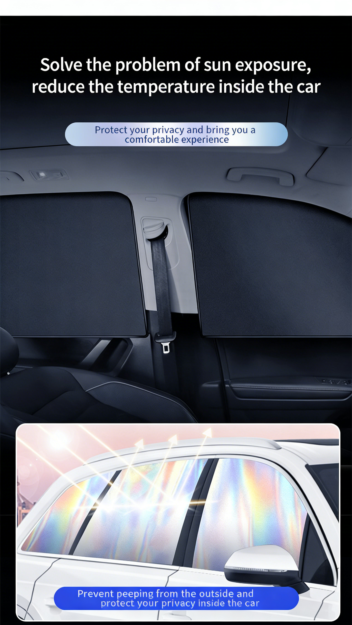 **Laser-Inlaid Magnetic Sunshade Curtain**