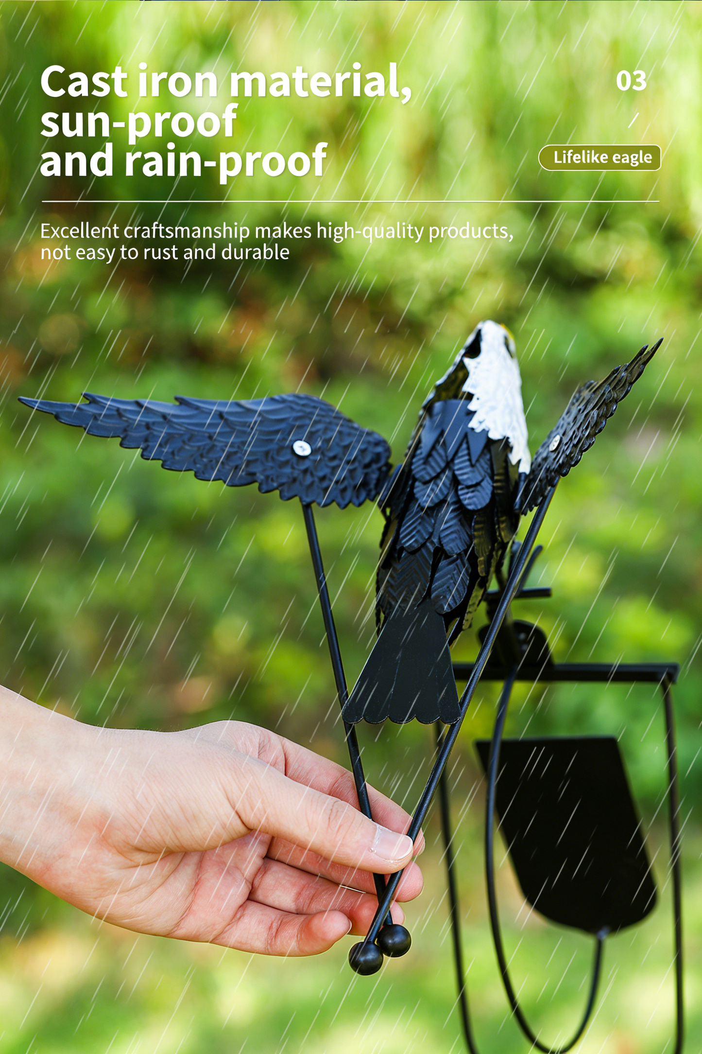 **Eagle Bird Repeller Simulated Iron Weather Vane**