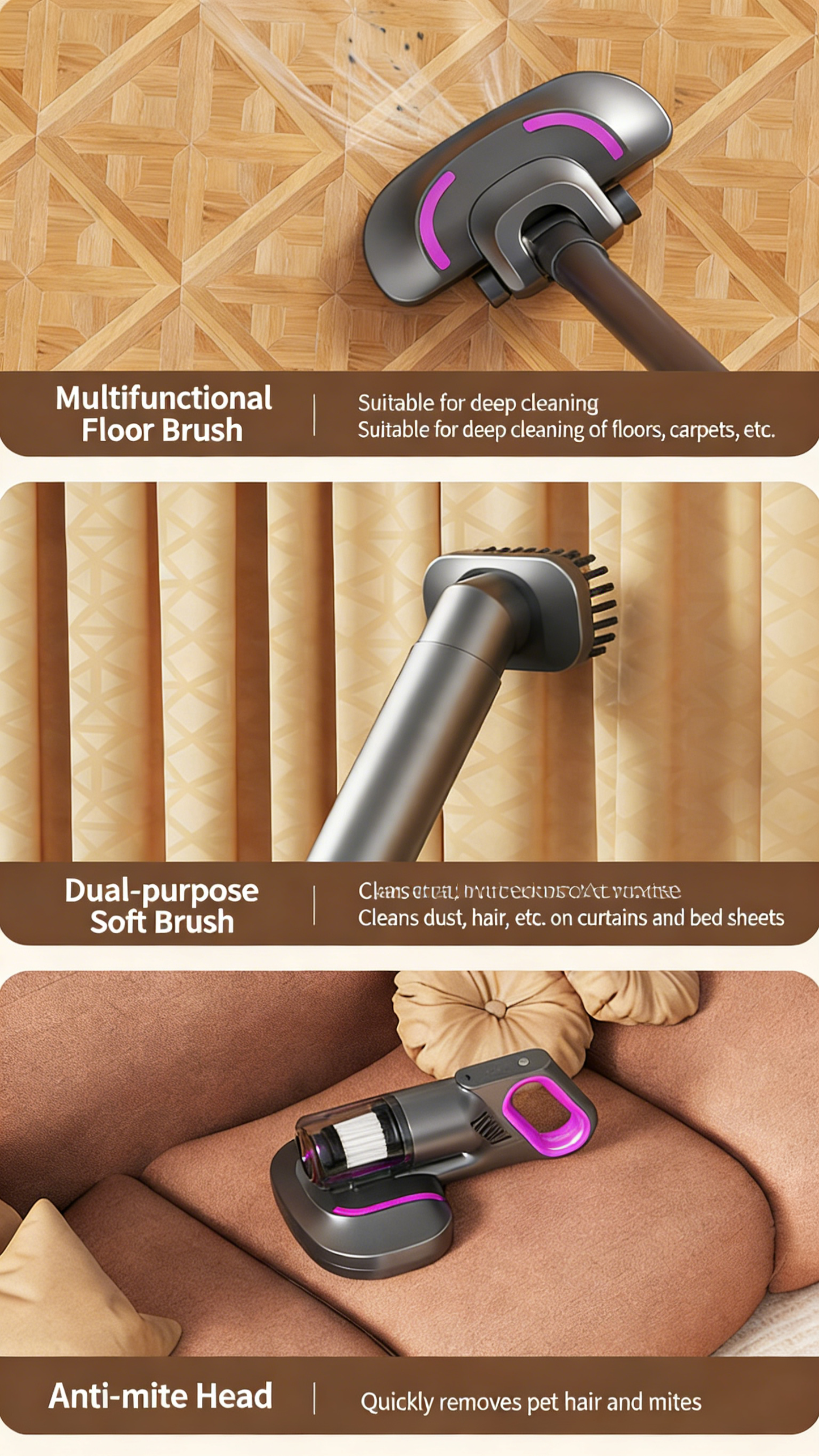 Multifunctional Handheld Mite Remover Vacuum Cleaner