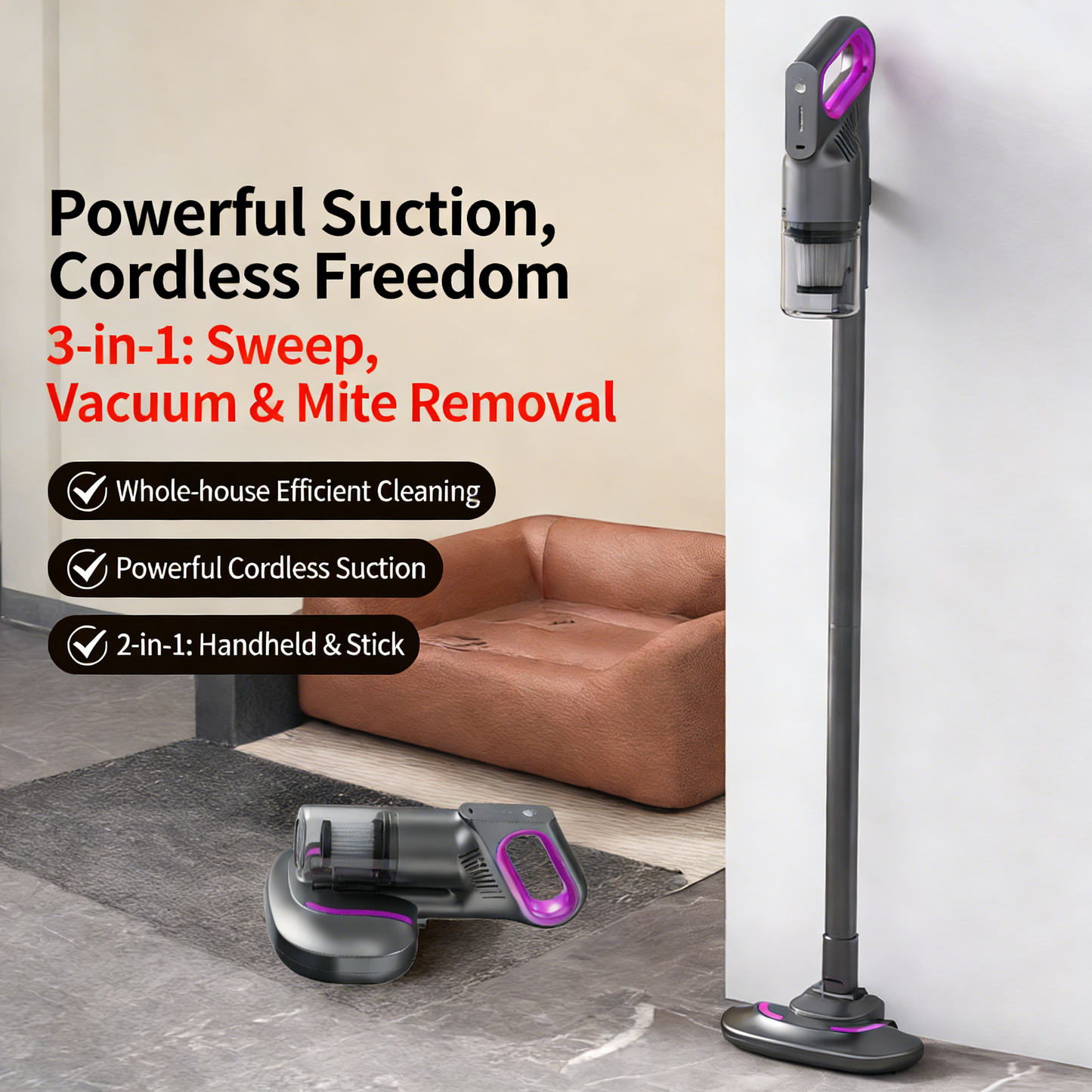 Multifunctional Handheld Mite Remover Vacuum Cleaner