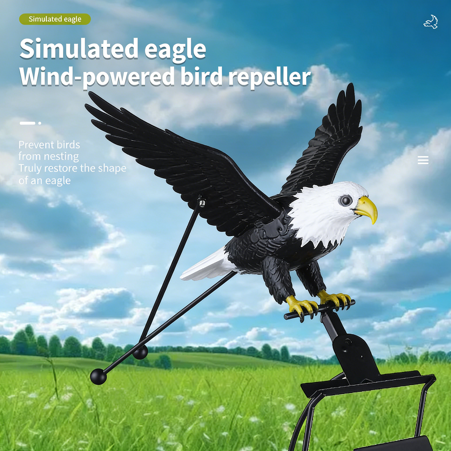 **Eagle Bird Repeller Simulated Iron Weather Vane**