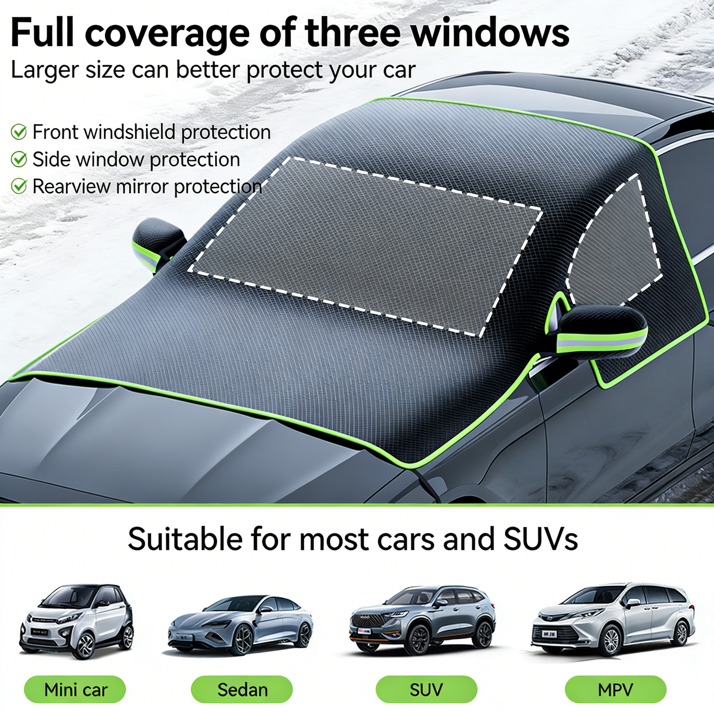 **Oxford Cloth Car Snow Cover | Windshield Antifreeze Cover**