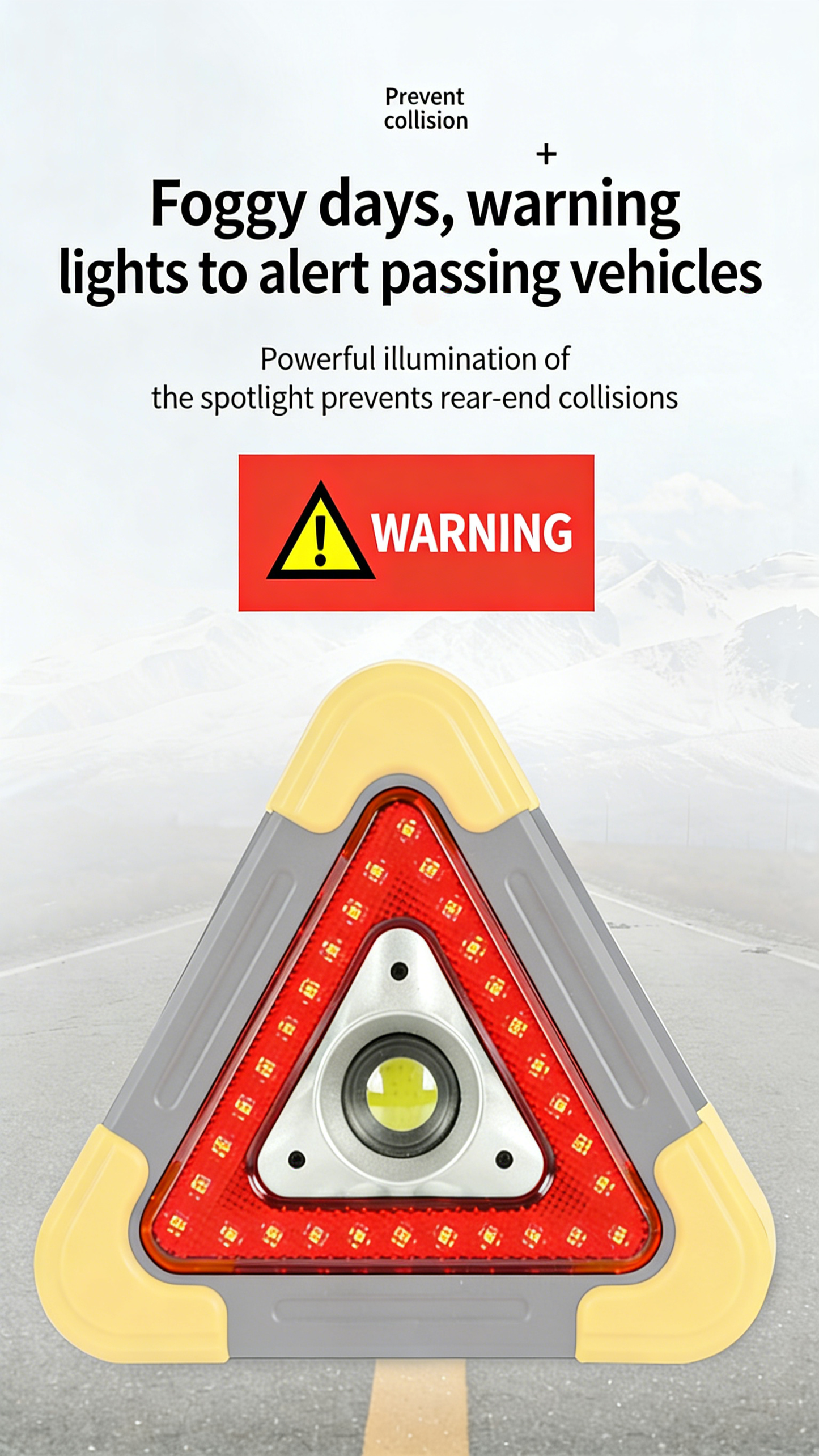 **Car LED Lighting Tripod Warning Sign**